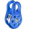 RiToEasysports Carrucola per arrampicata su roccia, carrucola singola per arrampicata Discesa in corda doppia Piastra laterale fissa Strumento di sopravvivenza ad alta quota Equipaggiamento di sicurezza(blu)