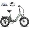 Fafrees FF20 Polar Bici Elettrica Pieghevole, Doppia Batteria da 998 Wh, Autonomia 140 km, Pneumatici Fat da 20x4,0 POLLICI, Ebike a Pedalata Assistita, Bicicletta elettrica Uomo Donna (Verde)