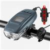 TIORU Bike Light 500LM Lamp 4 Mode USB Bicycle Computer Horn Flashlight Cycle Bike Speedometer LED Front Lights Cycling Headlight,Gray Set