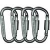 DOUYAO 4PCS Moschettone, 50mm D Forma Ganci per Moschettone per Impieghi Gravosi per Campeggio, Amache, Altalena, Pesca, Bottiglia d'Acqua, Portachiavi
