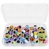 Hosrivae Perline acriliche per esche da pesca per la costruzione di mosche, 200 pezzi da 6 mm o 100 perline a occhio di pesce da 8 mm, in plastica dura, resistenti all'usura, design realistico, colori
