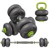 LIFERUN Set di Manubri Regolabili 4 in 1 Kettlebell, Bilanciere 20kg 25kg Manubri Palestra a Regolazione Rapida Attrezzi Palestra Casa Supporto Flessioni per L'allenamento palestra di casa
