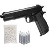 Generico Pistola Softair 1911, Bundle Completo: Pistola a Pallini, 5 bombolette Co2, 1000 Pallini 6mm - Airsoft, Pistole Softair, colore nero, potenza 0,9 joule (Bundle completo)