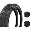 Deestone EBA24NED 2 COPERTONI Neri 24 X 1.75 (44-507) + 2 Camera d'Aria City Bike Bici GRAZIELLA Bicicletta