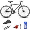 WXHJM Bici da Strada 700C, Bici da Città, Singola Velocità, Telaio in Acciaio ad Alto Tenore di Carbonio, Freni a Disco Bicicletta da Corsa per Uomo Donna A,Single Speed