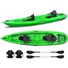 Big Mama Kayak Kayak Biposto Mojito Big Mama - 2 + 1 posti, lunghezza 380 cm, ruote integrate (Verde, 2 Pagaie e 2 Seggiolini)