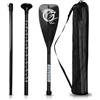Liszton Pagaia in Carbonio con Borsa - 3 Pezzi per SUP Kayak Stand Up Paddling Board Professionale Veloce - Leggera 760g Pagaia Regolabile Telescopica 165-205cm - Sistema Plug-In