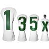 Andux 4 Pacco/set PU Gran numero di Golf 460cc Driver Fairway Woods Ibridi Club Testa copre Bianco