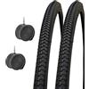 Deestone EBA27NXD 2 COPERTONI Neri + 2 CAMERE per Bici Bicicletta City Bike Stradale 27 X 1 1/4 (32-630)