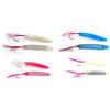 GLOBE FISHING 4 Unghiette 6Cm Grandi Piume Traina Unghie Cucchiaini Pesca Mare Trainetta