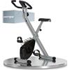 SPORTNOW Cyclette Magnetica Pieghevole da Casa con Resistenza a 8 Livelli, Display LCD e Battito Cardiaco, Rotelle, Sellino Regolabile e Supporto Integrato, in Acciaio, Grigio e Nero
