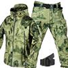 UIHECTA Tuta Uniforme Tattica, Giacca E Pantaloni Tattici, Giacca Softshell da Uomo, Abbigliamento da Caccia Mimetico Militare, Impermeabile, Leggero, All'Aperto, con Cintura,006,Size: XXL