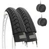ECOVELO 2 COPERTONI 26 X 1.50 (40-559) + CAMERE PNEUMATICI SLICK BIANCO NERI MTB BICICLETTA IBRIDA CITY BIKE TREKKING