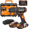 WORX Trapano avvitatore a percussione senza fili 18/20 V WX370, PowerShare, 50 Nm, 2 x 2,0 Ah, 30 punte, 2 vel. var., mandrino 13 mm