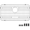 Rurayati Griglia per lavello in acciaio inox e protezioni per fondo del lavello della cucina, 66 x 35,6 cm, con scarico posteriore per lavello singolo (66 x 36 1/16 pollici)