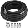 SOULONG Tubo per aria compressa in gomma, 1/4 pollici, attacco rapido, 15 m 300 PSI Tubo Alta Pressione tubi flessibili durevoli 9,5 mm di diametro con 5 accessori