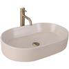 Rea - Lavabo Da Appoggio Nadia 60 Beige Matt Lavandino Bagno 610 X 385 X 120 mm Ceramica (Beige Opaco)