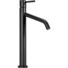 Rea - Level Nero Rubinetto Lavabo Alto Miscelatore Da Bagno In Ottone Miscelatore Monocomando Caldo E Freddo Regolabile (Nero) 18,5x5x34,5cm