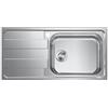EVHOC Lavello Cucina Sopratop 100 x 50 cm, 1 Vasca a Destra con Gocciolatoio, Lavandino in Acciaio Inox con Finitura Satinata, Piletta Inclusa, Made in Italy, AURA M