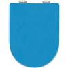 Brigtviee Copriwater Universale in PP, Sedile WC con Chiusura Ammortizzata, Tavoletta WC Blu a Forma di U, 46x36cm, Coperchio WC con Cerniere in Metallo, Sgancio Rapido, Facile da Pulire