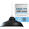 LEDSone Vintage Industrial Pendant Light Easy Fit with Metal Lampshade with Reduction Plate (E27) for Bedroom Living Room (Bianco Interno Nero)