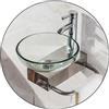 Generic Mini lavabo da parete in vetro temperato con vaschetta - Set artistico piccolo per il bagno