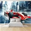 Generico Fotomurale Carta da parati Macchina Da Corsa Formula Rossa 350x256 cm Fotomurali Murale Stampa 3D Poster Gigante, Decorazione da Muro Moderna per Camera Letto, Soggiorno, Stanza dei Bambini