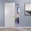 Porte Italiane, Porta Scorrevole Esterno Muro Fresato con Binario Invisibile MAGICAL 1200, Senso di Apertura Reversibile, Pronta all'Installazione, 80x220 cm, Bianco