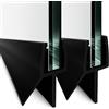 AERREGI 2 Pezzi Strisce di Tenuta per Porta Doccia in PVC Nero - 70 cm - Compatibile con Vetro 6 mm - Impermeabili, Facili da Installare, Design Antigoccia