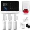HUXGO® HXA003 Antifurto casa wireless WiFi + GSM con radio sirena | Kit allarme casa senza fili: 3x rilevatori di movimento, 3x sensori di allarme per finestre/porte | Per Casa, Appartamento