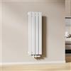 EMKE Radiatore ad acqua calda 90x30 cm, Radiatore piatto a monostrato con attacco centrale, Design montaggio verticale a parete, termoarredo verticale, Bianco