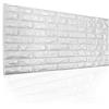 I K H E Malarka Pannelli da parete in polistirolo 3D, pannelli da soffitto XL, decorazioni, mattoni in polistirolo, soffitto, rivestimento da parete 3 mm di spessore, 100 x 50 cm, 6 m², 12 pezzi (bianco - puro