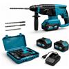 MAKA change your life quality MAKA Martello Trapano Demolitore a Batteria 18V Professionale 3 in 1, Motore 1200 RPM 4500 BPM, Sistema SDS-Plus, 2 Batterie 3.4Ah, Set Punte e Scalpelli, Valigetta Inclusa per Cemento e Muratura (A)