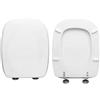 HYDRO HOME Tavoletta Wc compatibile con Fleo Dolomite, Copriwater In legno rivestito con 2 mm di resina poliestere, Tavoletta water con cerniere di fissaggio dal basso, bianco