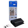 HOME ZEN HOUSEHOLD LINEN ZANZARIERA MAGICA MOSQUITO CON CALAMITA 140X240 PER BALCONE PORTA FINESTRA BUCHI PICCOLI (Nero box)