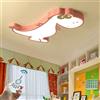 AHQX LED Dinosauro Plafoniera Ragazzo Camera Rosa Lampada Soffitto Moderna Decorazione Interna Lampadario Asilo Luci Dimmerabili Illuminazione Luce Ciondolo Soggiorno Camera Stanza Dei Bambini 65Cm