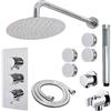 Sanlingo Acciaio Inox Doccia Set Termostato Doccetta Deviatore 3 Vie Massaggio Cromo Sanlingo