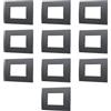 Electron CONFEZIONE DA 10 PLACCHE IN TECNOPOLIMERO, COMPATIBILE CON VIMAR ARKE', 3 MODULI/POSTI, NERO BRILLANTE, RETTAGOLARI, SQUADRATE, ALTA QUALITA', DESIGN ELEGANTE E MODERNO, PER INTERRUTTORI/PRESE