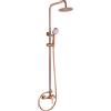 MICE COLLECTION MICE - Colonna doccia estensibile 88-125 cm - Kit doccia - Monocomando a barra doccia con soffione Felxo oro rosa spazzolato BDR001/ORC