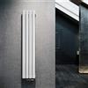 ELEGANTE Termoarredo Design Flat 1600 x 308 mm con Termostato Multiblocco Cromato, Radiatore Piatto Singolo Strato Verticale Attacco Centrale