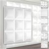 HEXIM Pannelli murali in PVC 3D - rivestimento murale bianco con effetto 3D - motivi piramidali (3QM confezione economica HD033 50x50cm) pannelli impermeabili bianchi