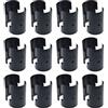 Aifeier ET Clip di bloccaggio per mensole in filo di plastica, accessorio per scaffalature in legno, metallo, tubi, scaffali, paletti, colore nero, 25 mm, 12 set