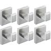 Taucent Confezione da 6 ganci per asciugamani in nichel spazzolato, per bagno, parete, camera da letto, cucina, ganci resistenti in acciaio inox per accappatoi, asciugamani da bagno, cappotti (base