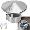 Generico Comignolo Antivento Acciaio Inox da 7.5 9 10 11 12.5 15 18 cm, Tappo Terminale Canna Fumaria, Cappello Uscita Fumi Antipioggia Base Tonda per Camino Stufa A Legna O Pellet(18cm)