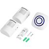 Tnfeeon Sensore a infrarossi di movimento allarme rilevatore wireless ingresso campanello con ricevitore e trasmettitore 38 indicatori LED Chime Tunes (2+1)