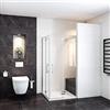 OCEAN ITALY S.R.L. Box Doccia Angolare 195 cm Doppie Porte Battenti 76x76 cm Vetro Temperato Anticalcare Trasparente 6 mm Due Barre Stabilizzatrice