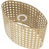 Tomotato Paralume in Metallo E27 E14 con Incisione Ovale - Lampada da Tavolo Vintage in Ferro per Comodino e Parete, 23x14,5 cm (Oro)