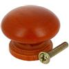 MroMax Pomelli rotondi in legno, diametro 33 mm, maniglie per armadietti, mobili da cucina, cassettiere, armadi, colore: rosso scuro, 15 pezzi