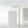 XDSMB Miscelatore Vasca da Bagno da Terra Maniglia Singola Calda e Fredda Rubinetto per Vasca Free Standing G1/2'',Oro Spazzolato