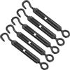 CHILDWEET 5 Pezzi Tendicavo in Acciaio Inox Nero, Tenditore per Cavi e Fune, Robusto e Regolabile per Recinzioni e Stendibiancheria